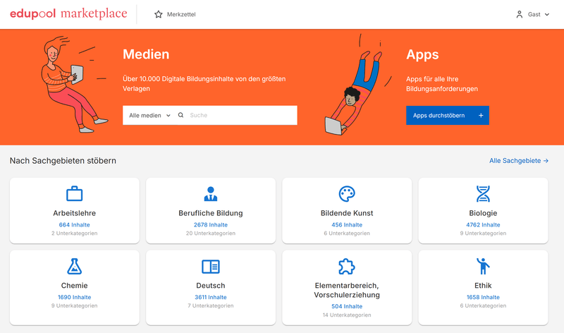 Edupool Marketplace: Medien und Apps kaufen
